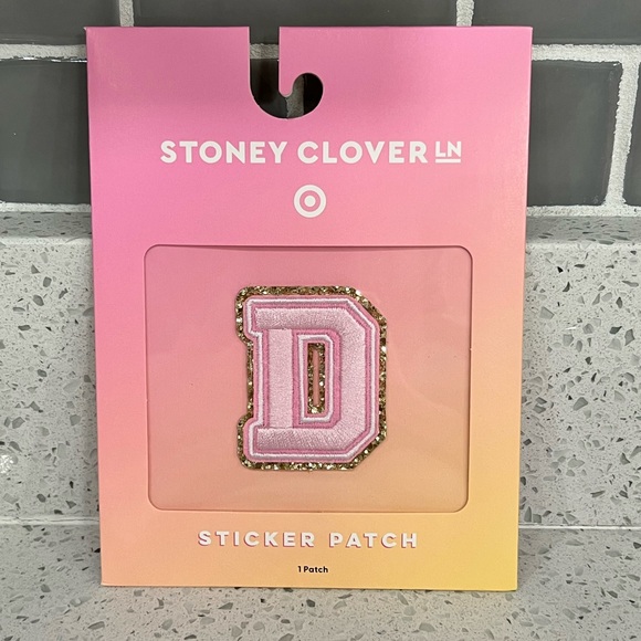 New Stoney Clover Lane SCL x Targe Pink Letter "D" Sticker Patch - Picture 1 of 4
